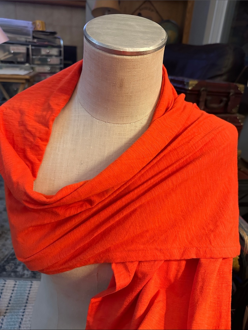 Talbots Orange Lightweight knit Wrap Scarf